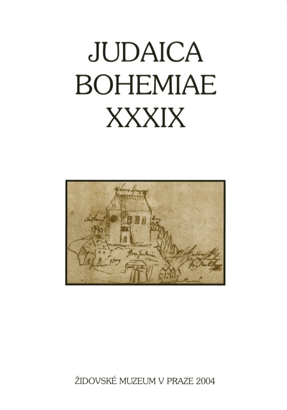 Judaica Bohemiae XXXIX